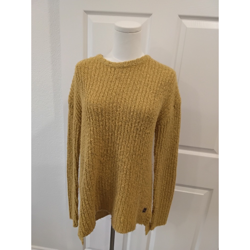 Rip Curl Mustard Yellow Textured Knit Sweater Long Sleeve Women's M